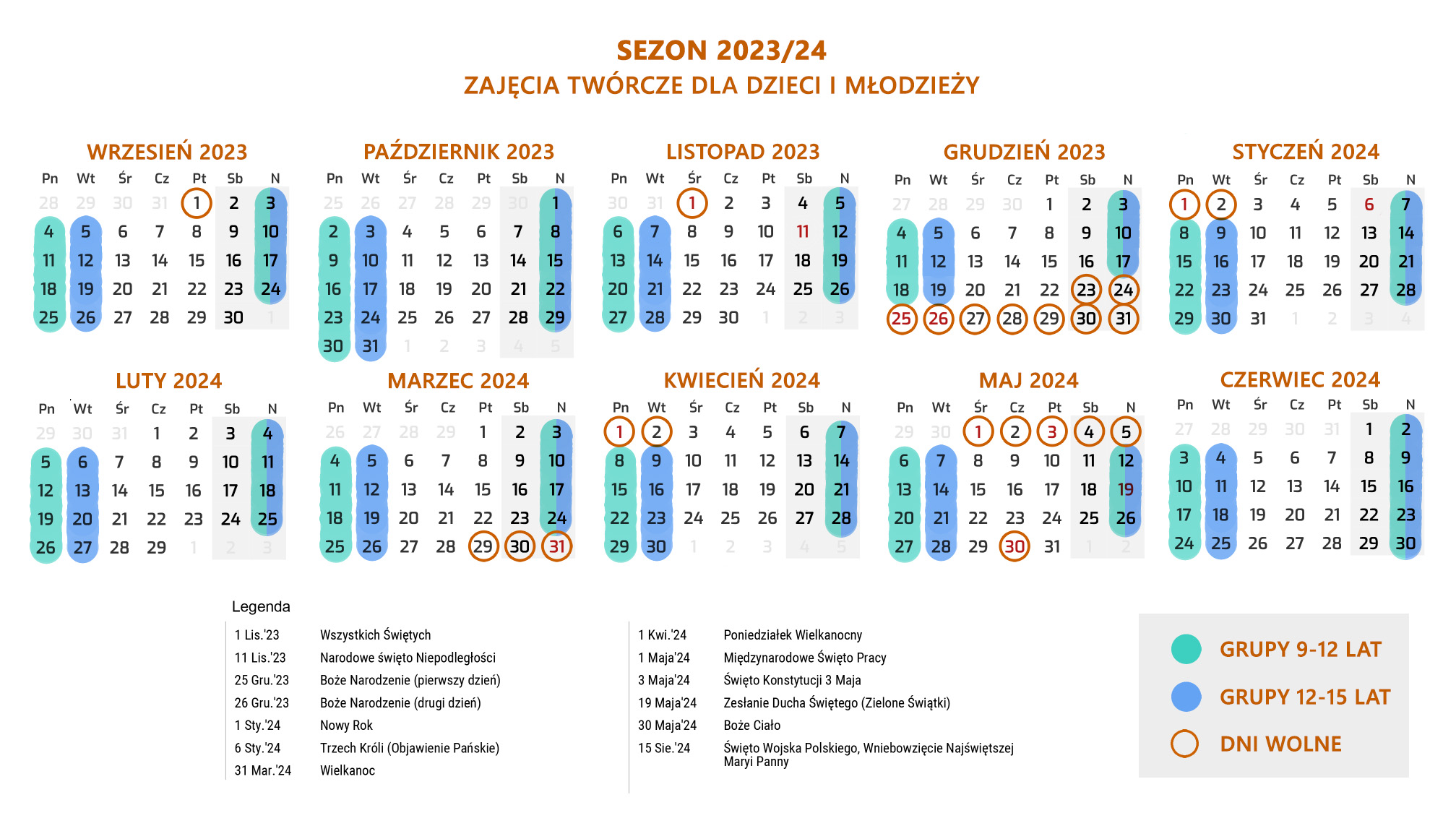 Kalendarz Fenomenarium 2023 24 dzieci