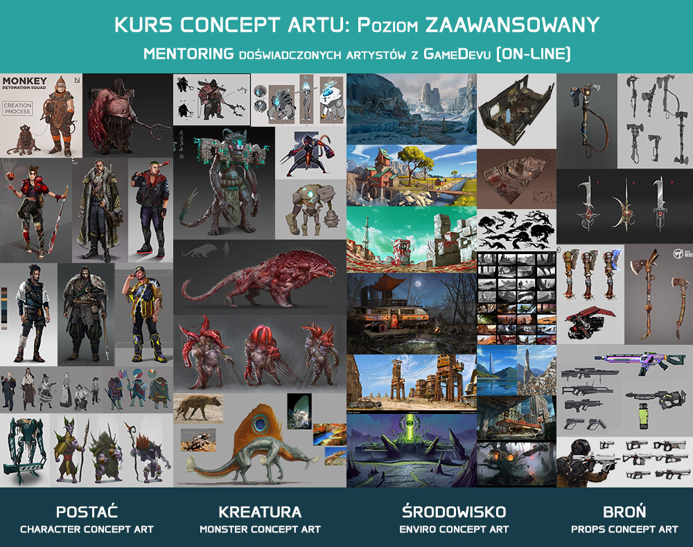 Kurs Concept Artu: Poziom Zaawansowany (prace uczestników)